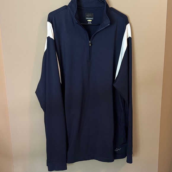 Greg Norman Men's Navy and White Quarter-Zip Jacket XL - Picture 1 of 4